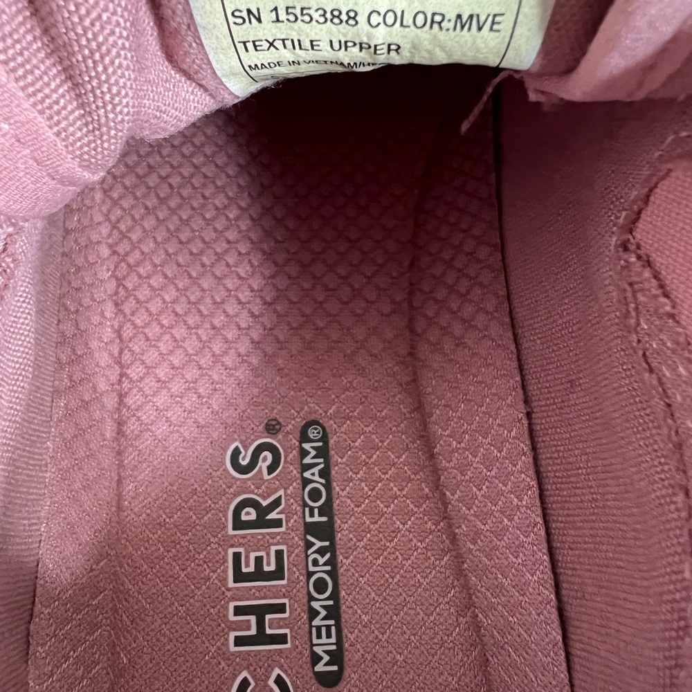 Skechers Pink Sneakers Size 6.5 Memory Foam Vegan - Picture 4 of 6